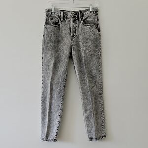 Frame Le Original Black Gray Acid Wash Cropped Jeans Size 26